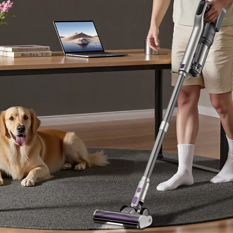 dsv908 stick vacuum with self empty station scene