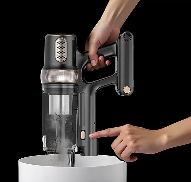 wintech dsv 113 stick vacuum empty the dust with one click